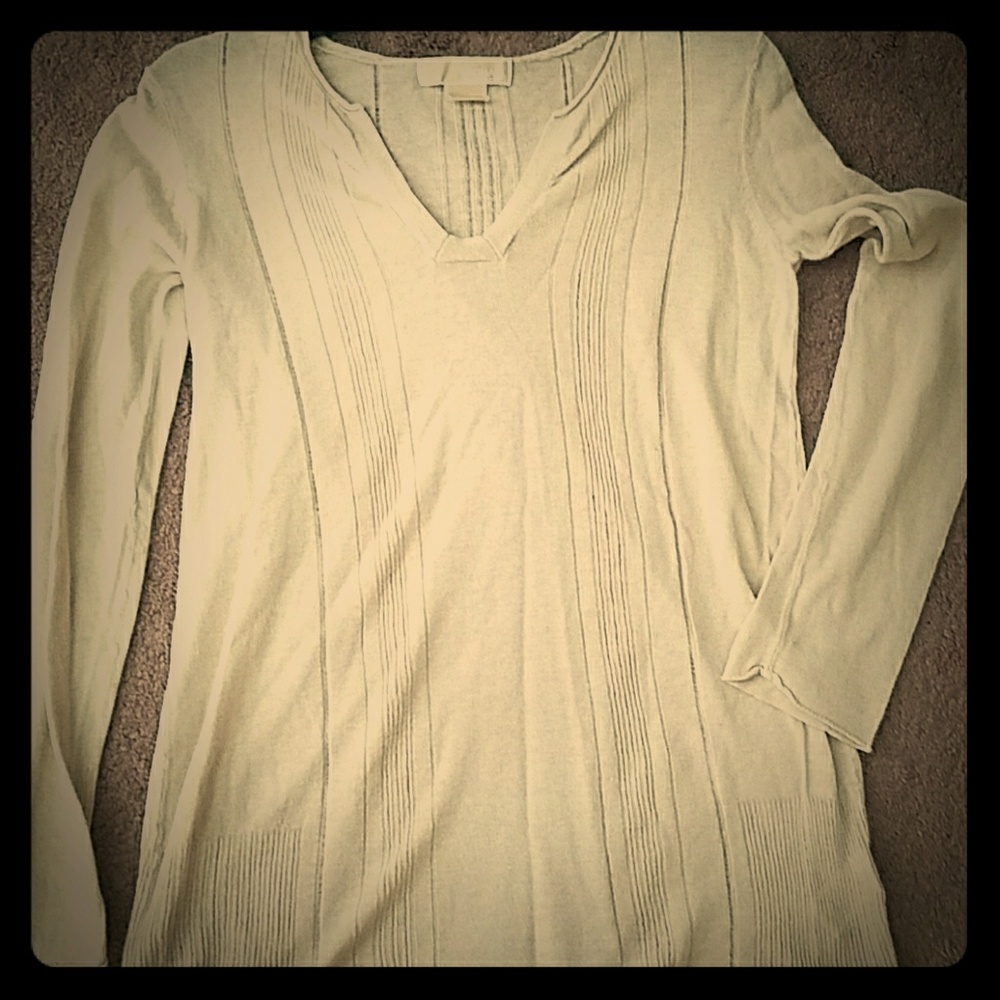 Michael Kors beige linen blend top